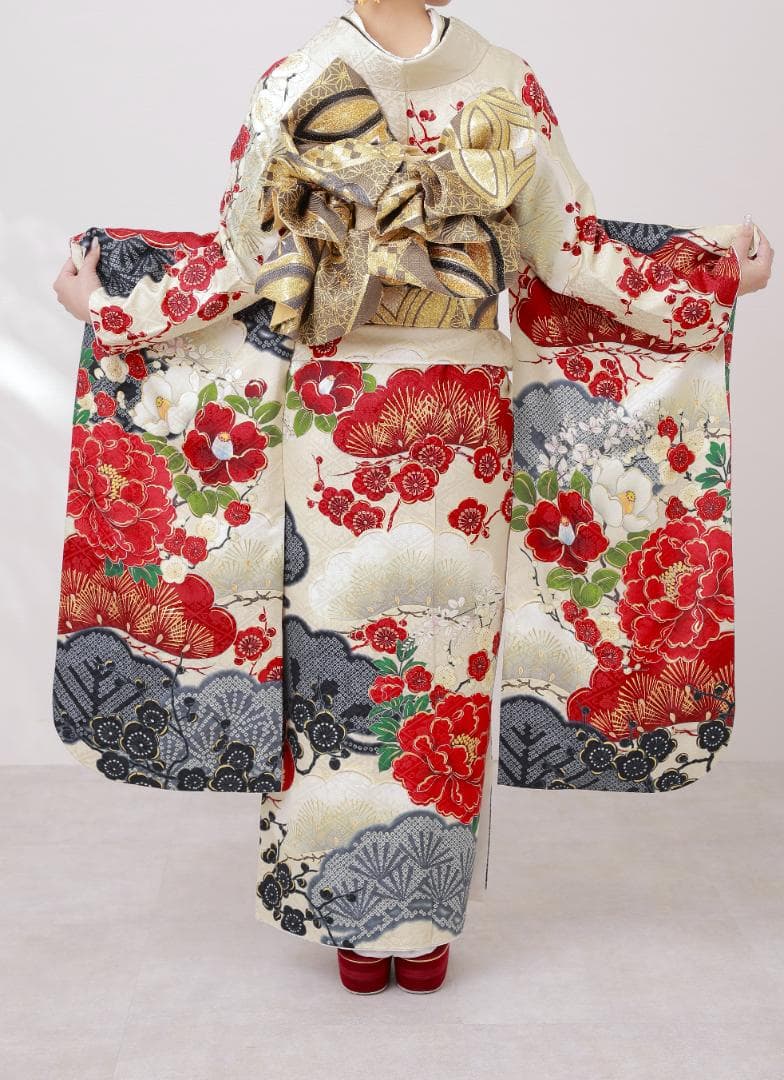 ≪美品≫正絹　振袖9点フルセット【877】【150cm~160cmの方用】