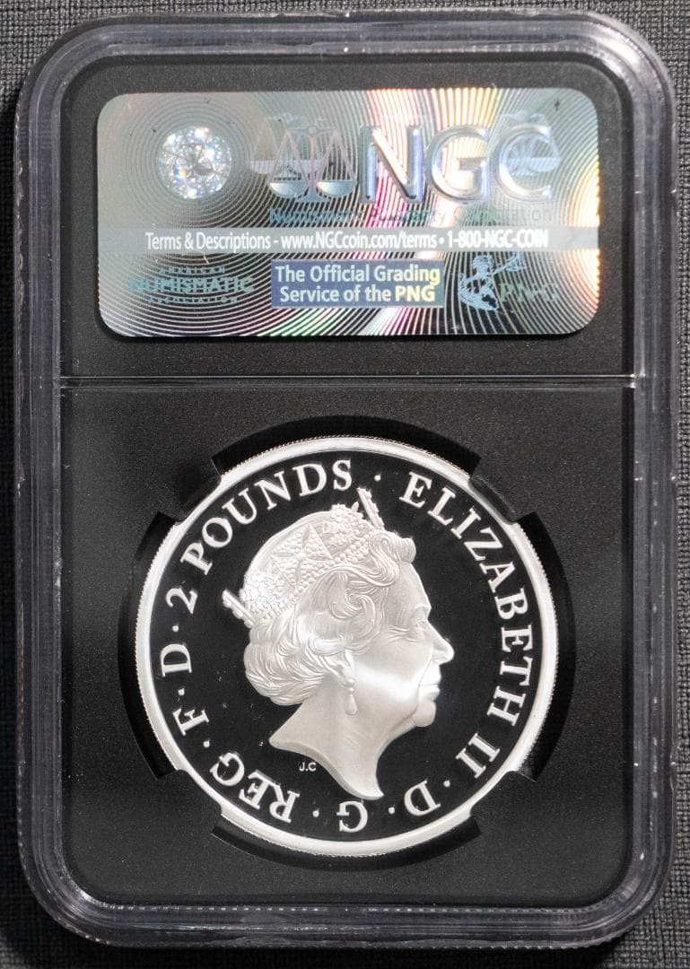 2017 クイーンズビースト ライオン NGC PF70UC 2ポンド 銀貨