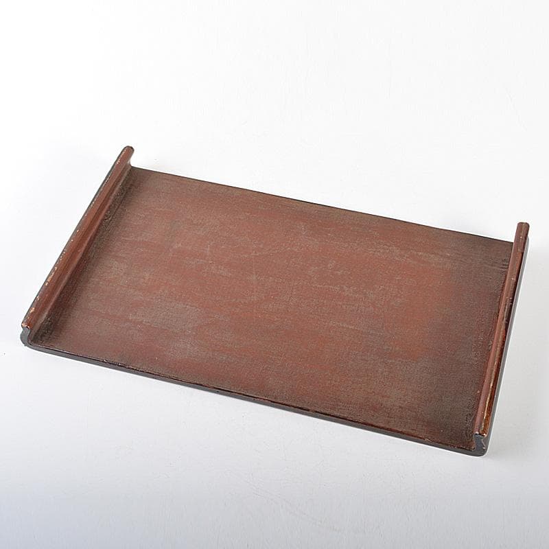 中国　黒漆　螺鈿漢詩文　平卓　飾台　香炉台　V　6326