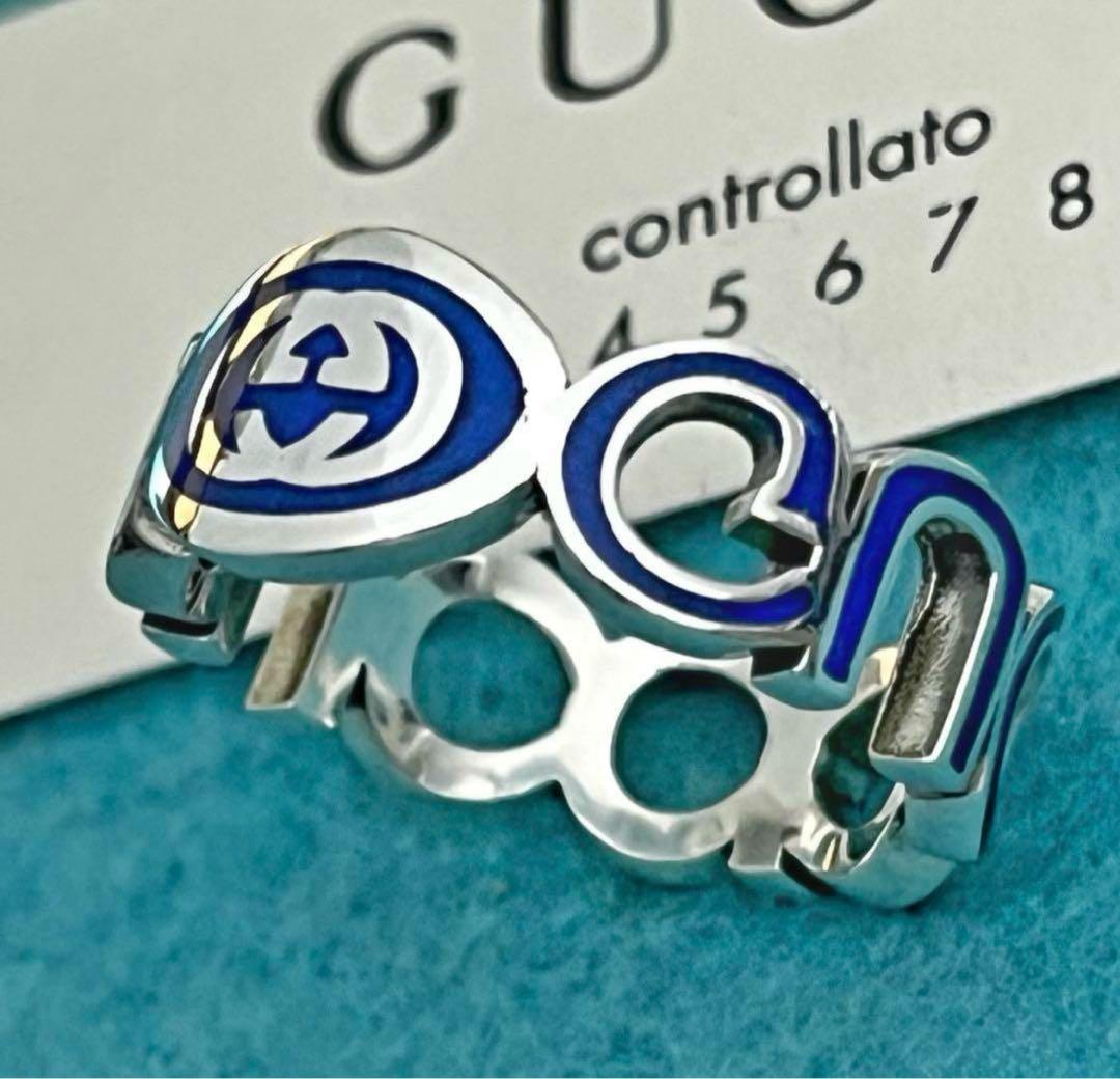 極美品‼️GUCCI 指輪　インターロッキング＆ロゴリング　18号
