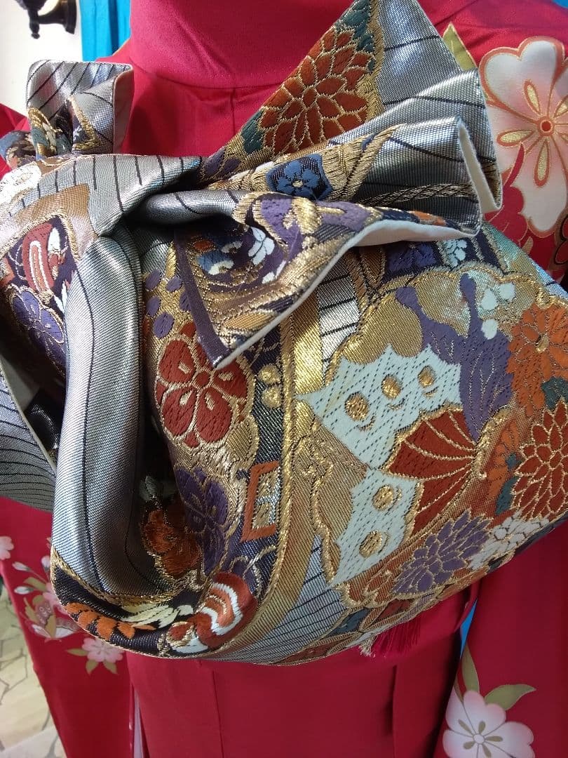 ❰-超得-❱振袖フルセット、正絹振袖セット、重ね衿、帯揚げ帯締め、袋帯、襦袢