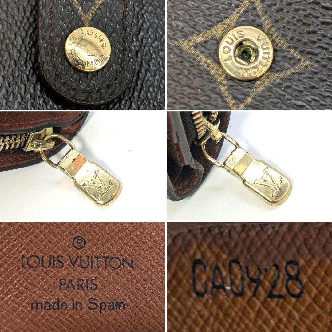 ルイヴィトン モノグラム コンパクト ジップ 二つ折り財布 B45