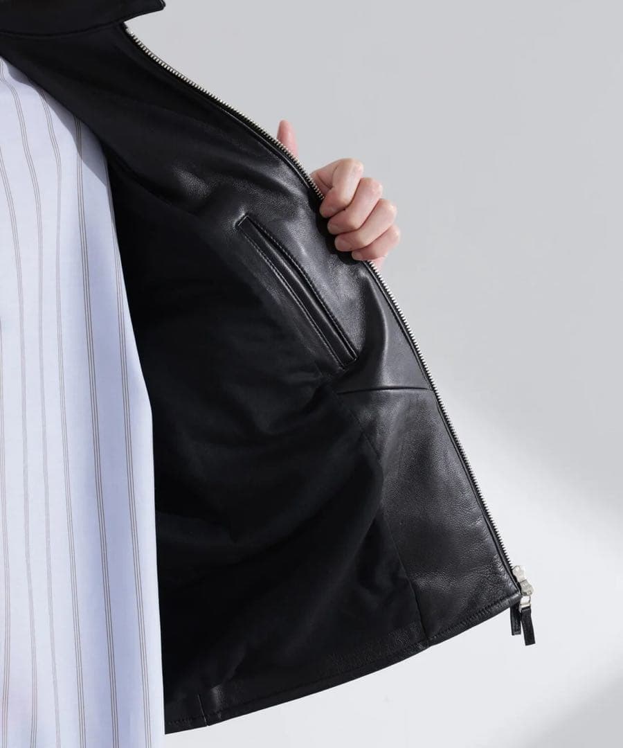 新品　ナノユニバース　ライトラムナッパシングルライダース　ジャケット　羊革