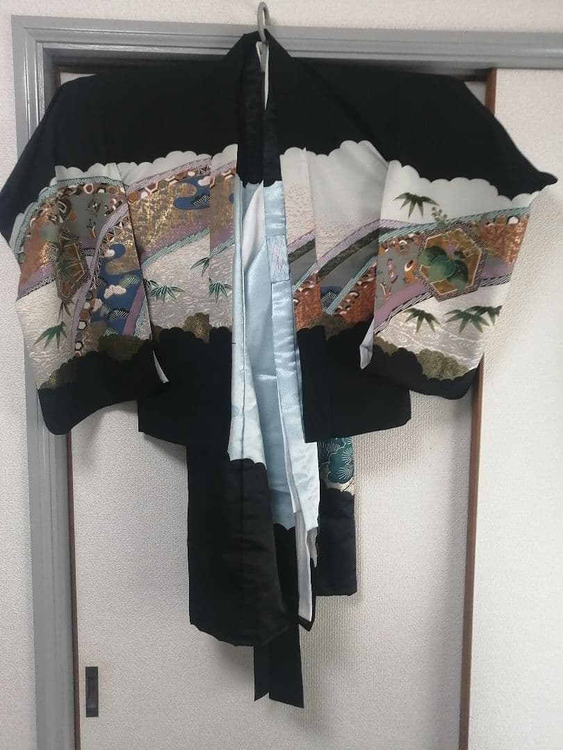 七五三★男児　羽織　着物　袴フルセット ★薄青、黒