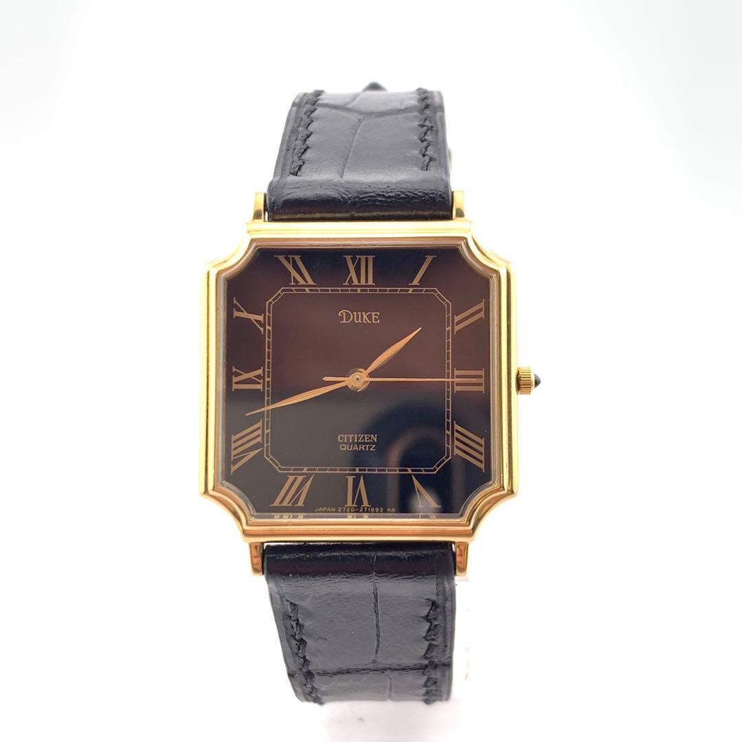 7-4149 Citizen Duke 2730 腕時計 ブラック/ゴールド