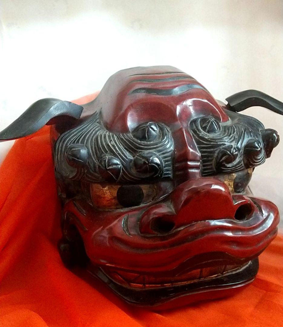 工芸品　木製　獅子頭 獅子舞　雄獅子