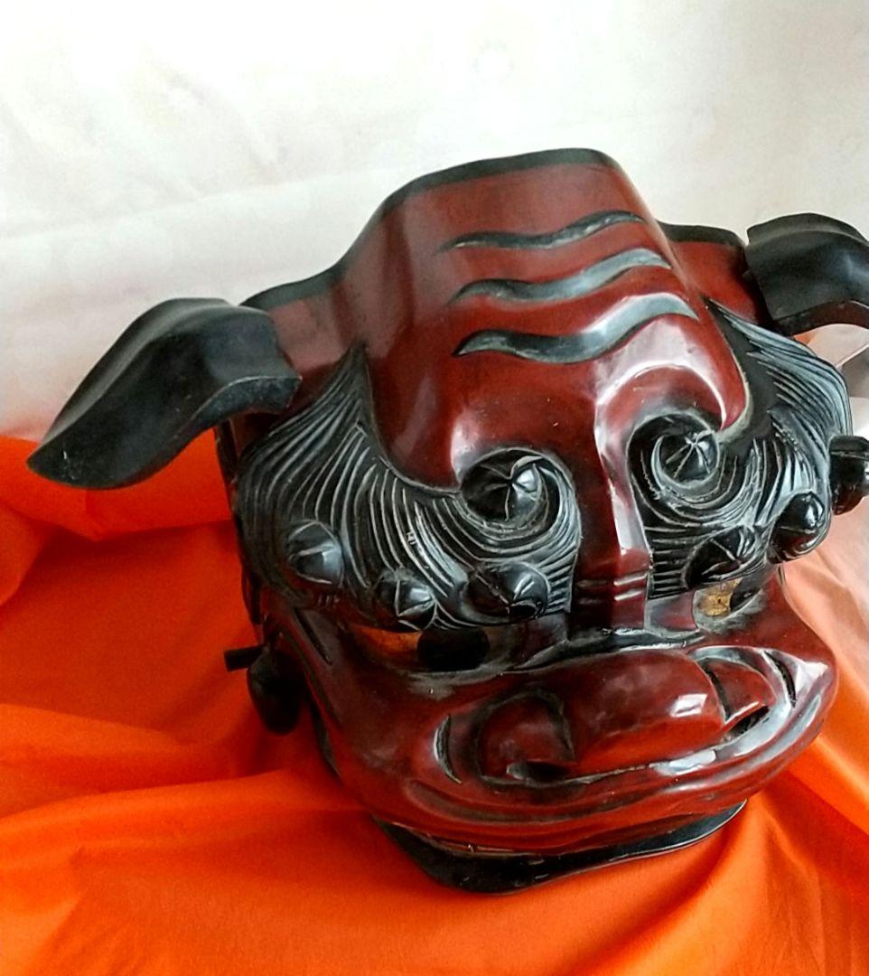工芸品　木製　獅子頭 獅子舞　雄獅子
