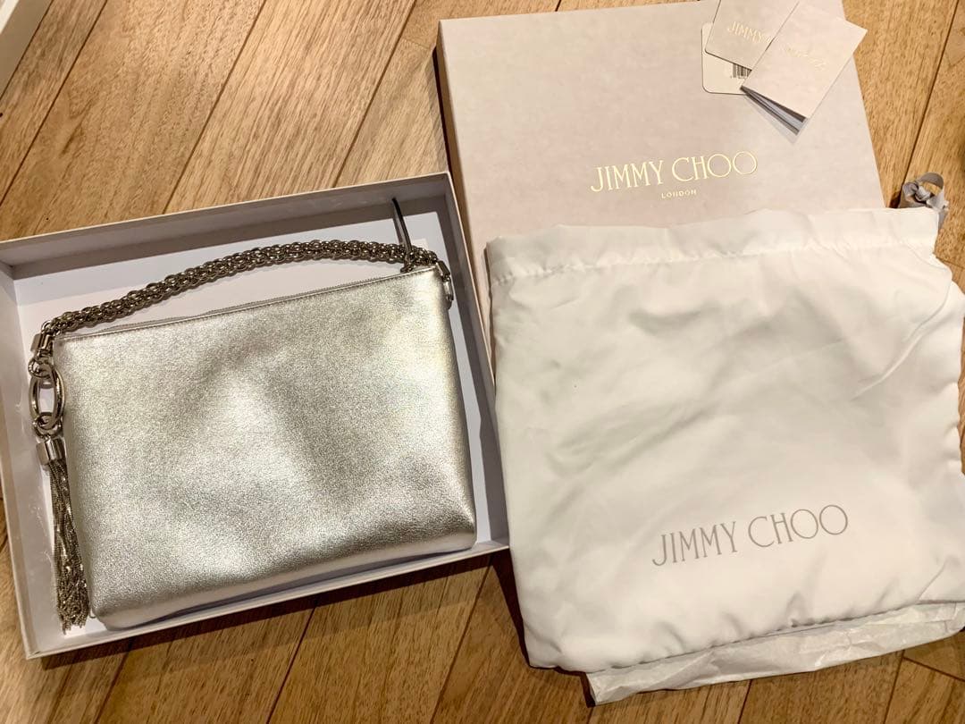 【tc.ka-ka】JIMMY CHOO シルバー クラッチバッグ