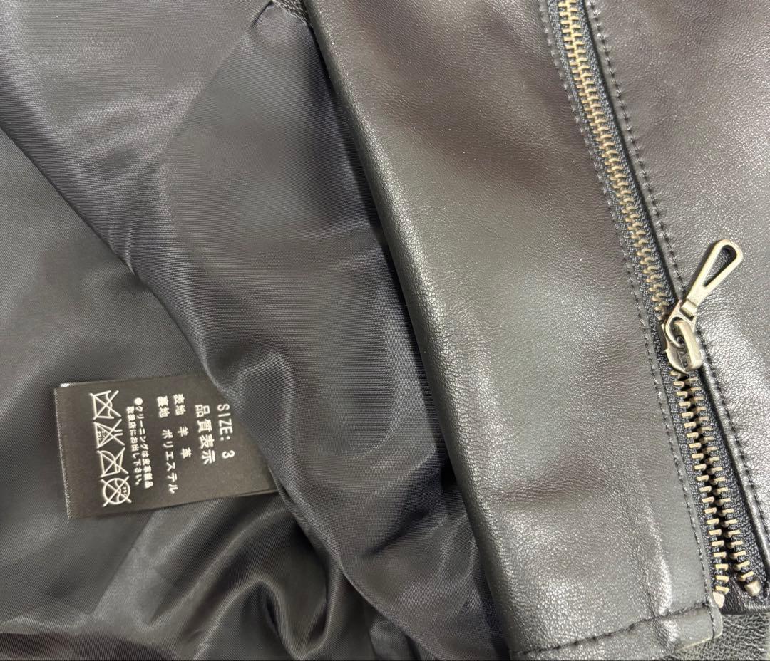 【極美品】schaffen 羊革リアルレザー ライダース希少Lサイズ ブラック