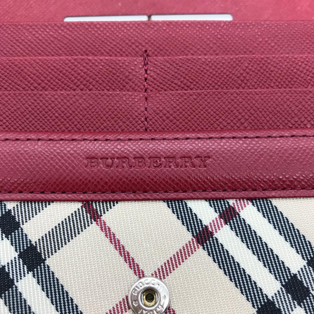 【未使用品】BURBERRY バーバリー ノバチェック がま口 二つ折り 長財布