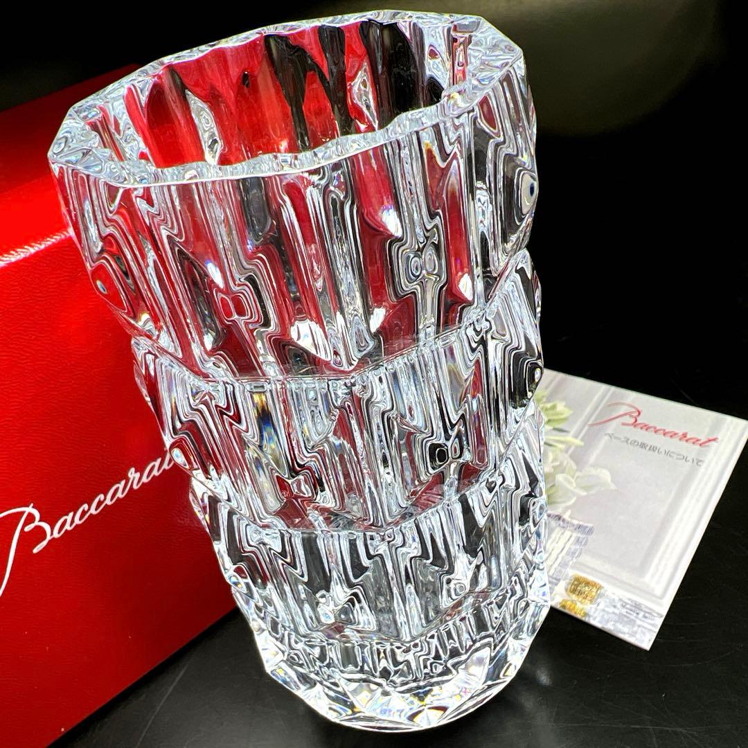 バカラ　ルクソール　フラワーベース　共箱　高15㎝　東Y7-1119☆1Fトヒト
