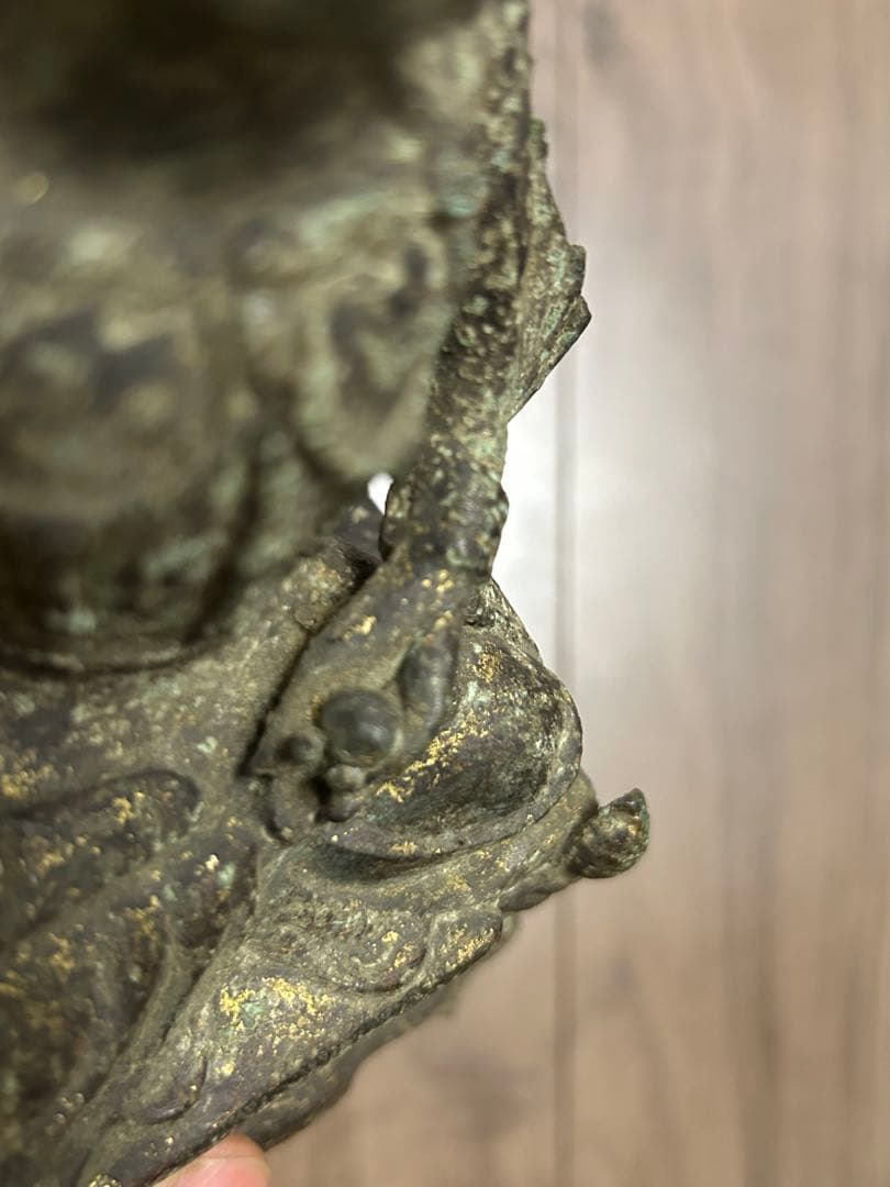 古董 中国明時代 觀音銅像 旧家藏出し