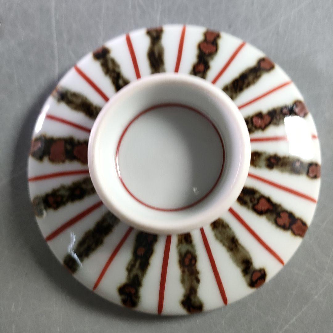 A894-4/平安松斎 造/鉄絵線文/蒸茶碗/蓋茶碗/5客/