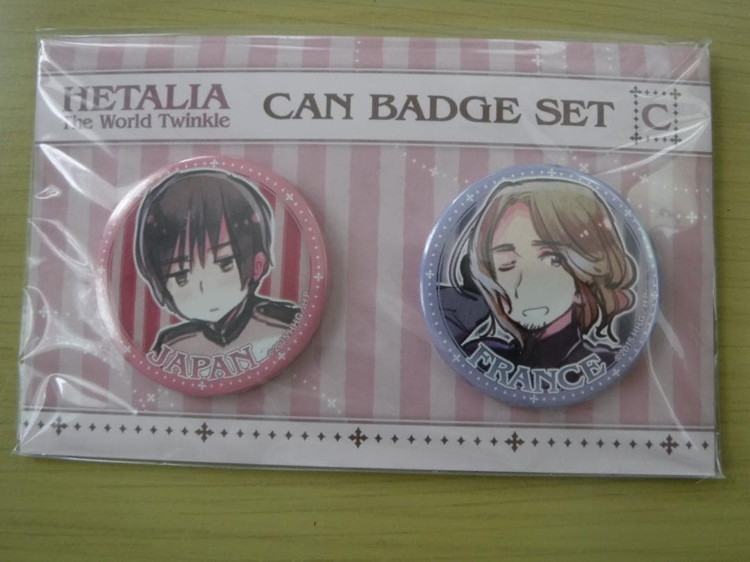 ◆ ヘタリア　缶バッジ 2種セット　日本＆フランス　缶バッジセット