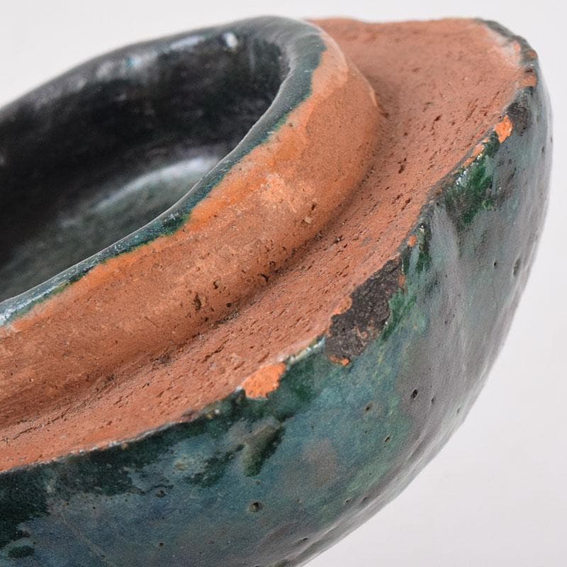 茶道具　色絵　桔梗形　香合　在銘　花押付時代箱　C　R9022