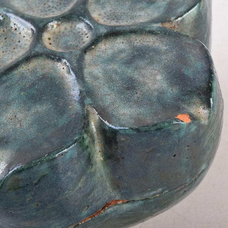 茶道具　色絵　桔梗形　香合　在銘　花押付時代箱　C　R9022