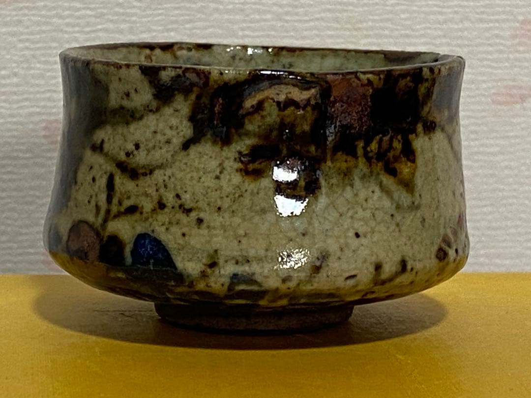 ♦犬山焼 雲錦手 竹節高台 酒器 ぐい呑み 大正〜 明治時代 古美術品 骨董品