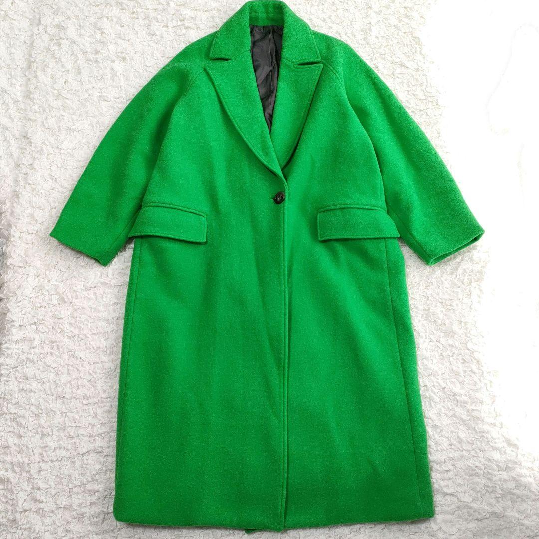 MAISON SPECIAL スーパー100メルトンルーズコート グリーン