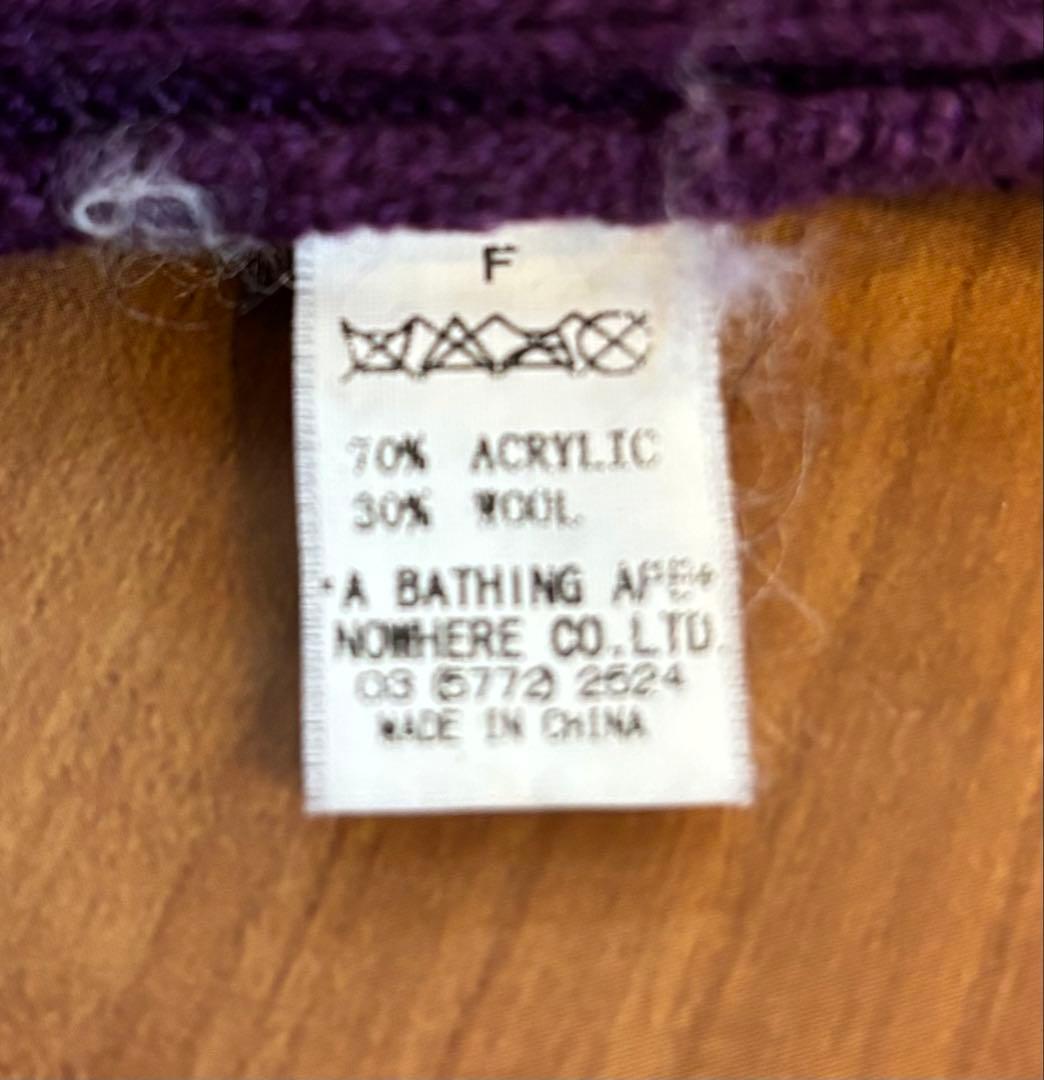 ★APE エイプ BAPESTA ベイプスタ 手袋　紫 星模様 ★