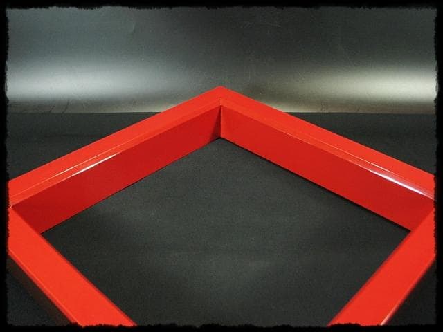 茶平 一斎 輪島名工 朱塗 炉縁 千家 炉壇 茶道具 共箱 e226