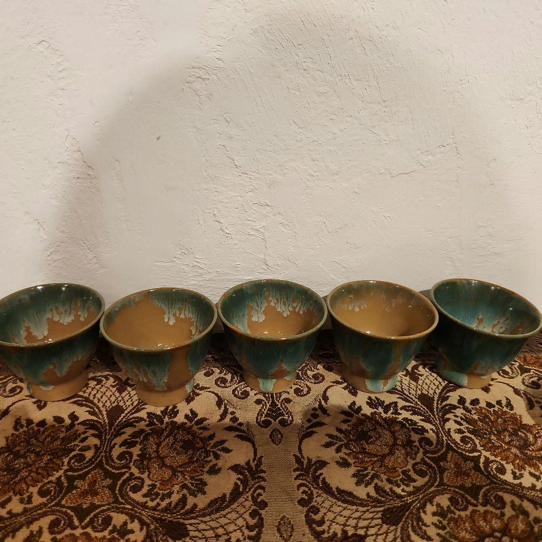 煎茶道具　急須　湯冷　湯呑み５個　おまけ２個