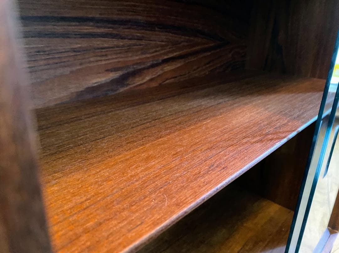 1960s ヴィンテージ チーク ガラスキャビネット 仕上済