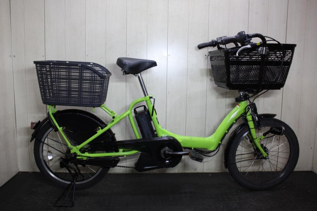 電動アシスト自転車 グリーン 2バスケット付き