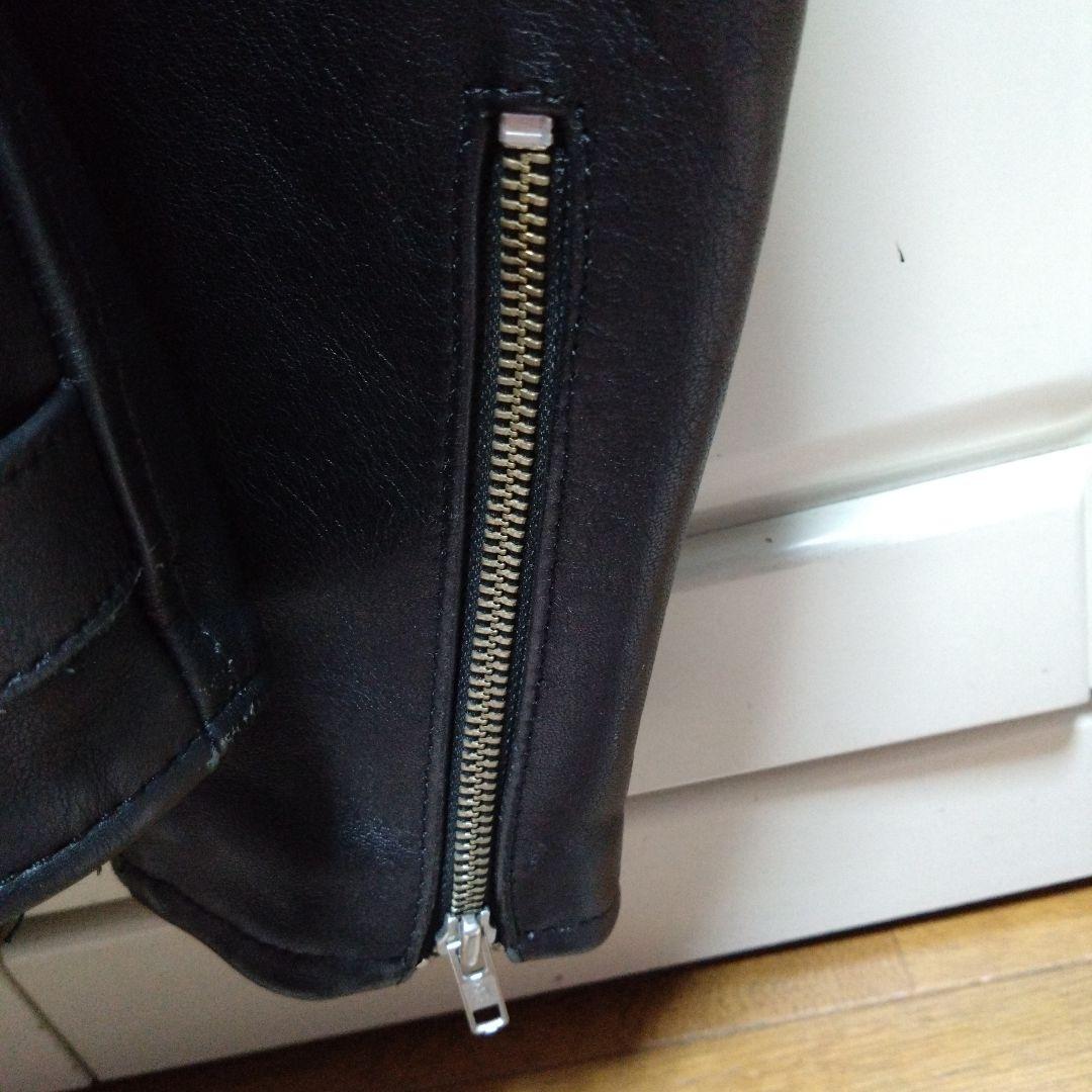 NANKAI ブラック レザー シングルライダース LL