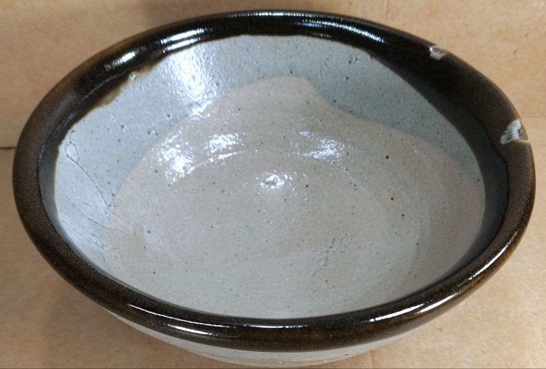 【本物保証】濱田庄司(浜田庄司）縁黒茶碗 共箱(箱師真作）美品 人間国宝 益子焼