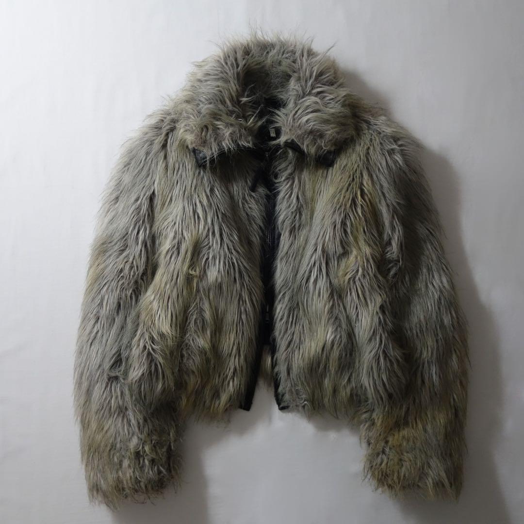 ジャケット・アウター 90s Armani Jeans Fake Fur Leather Jacket