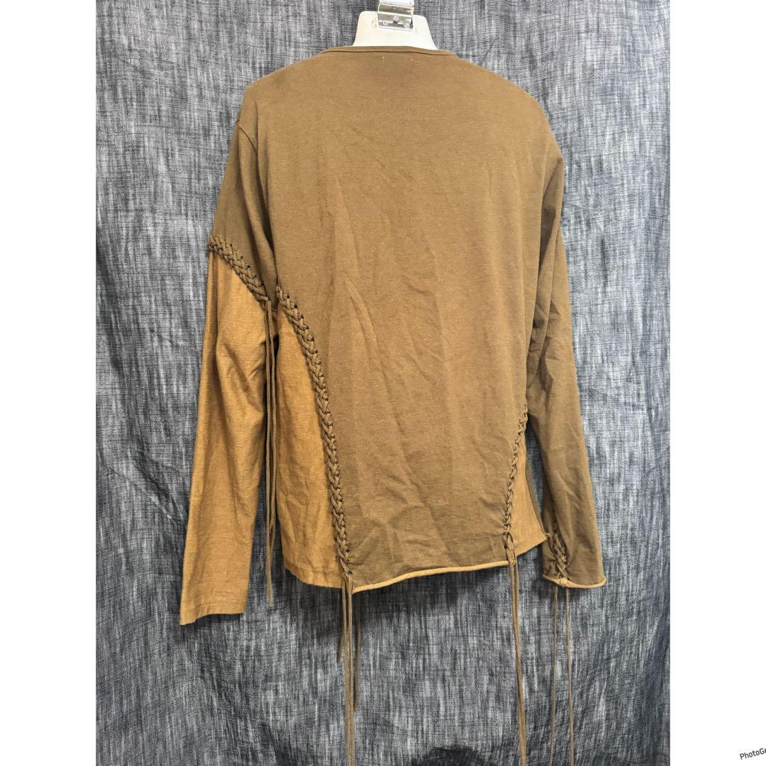 定価26400円 MASU 編み込みカットソー　レースアップ　Ｔシャツ