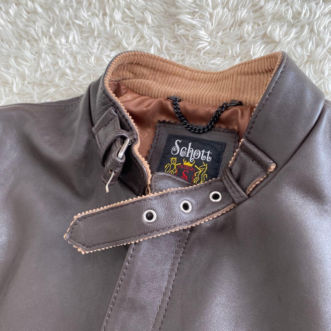 美品！Schott ソリッドクラシックレーサー シングルライダースジャケット