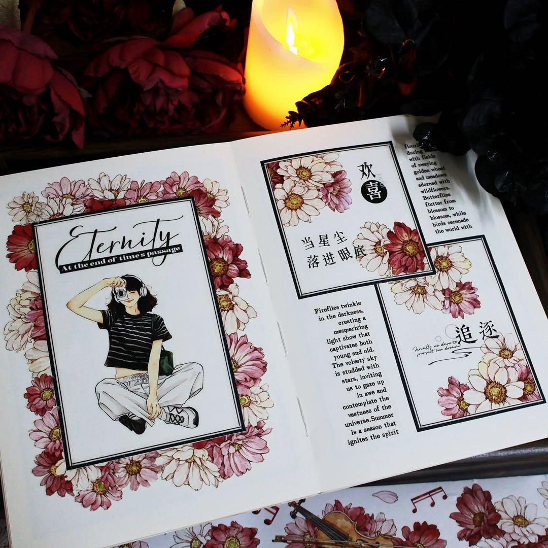 繁花文创《暖菊》海外マスキングテープ　マステ 【2660】