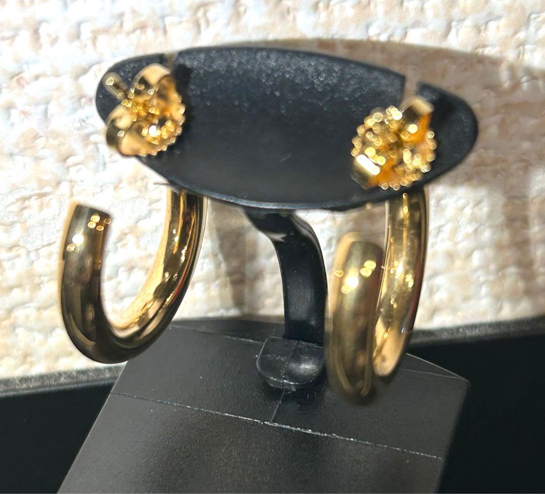 希少 美品 Tiffany&Co. ティファニー フープ ピアス 750 K18