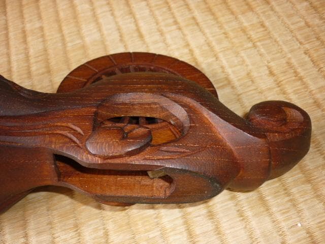 未使用 美品 1960年代◆新潟 三条の匠 『壺静』作 上鶴亀 墨壺 名木ケヤキ