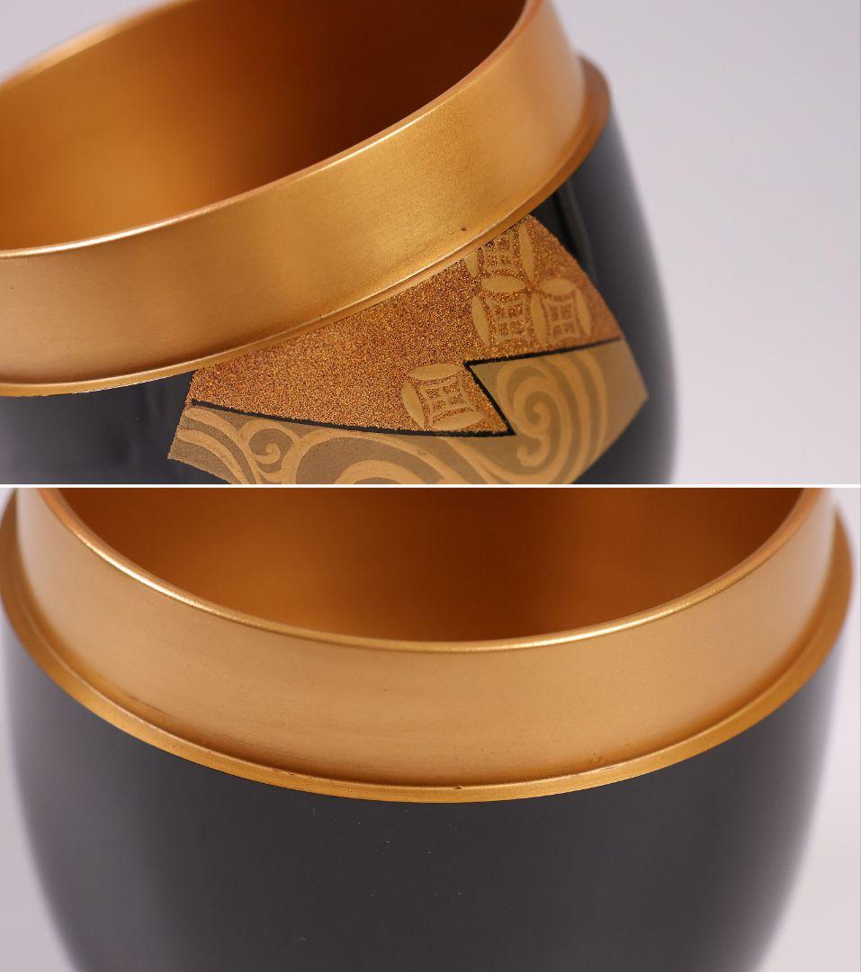 MA741 茶道具 輪島塗 一后一兆 立田川 大棗 金蒔絵 螺鈿 扇面 紅葉