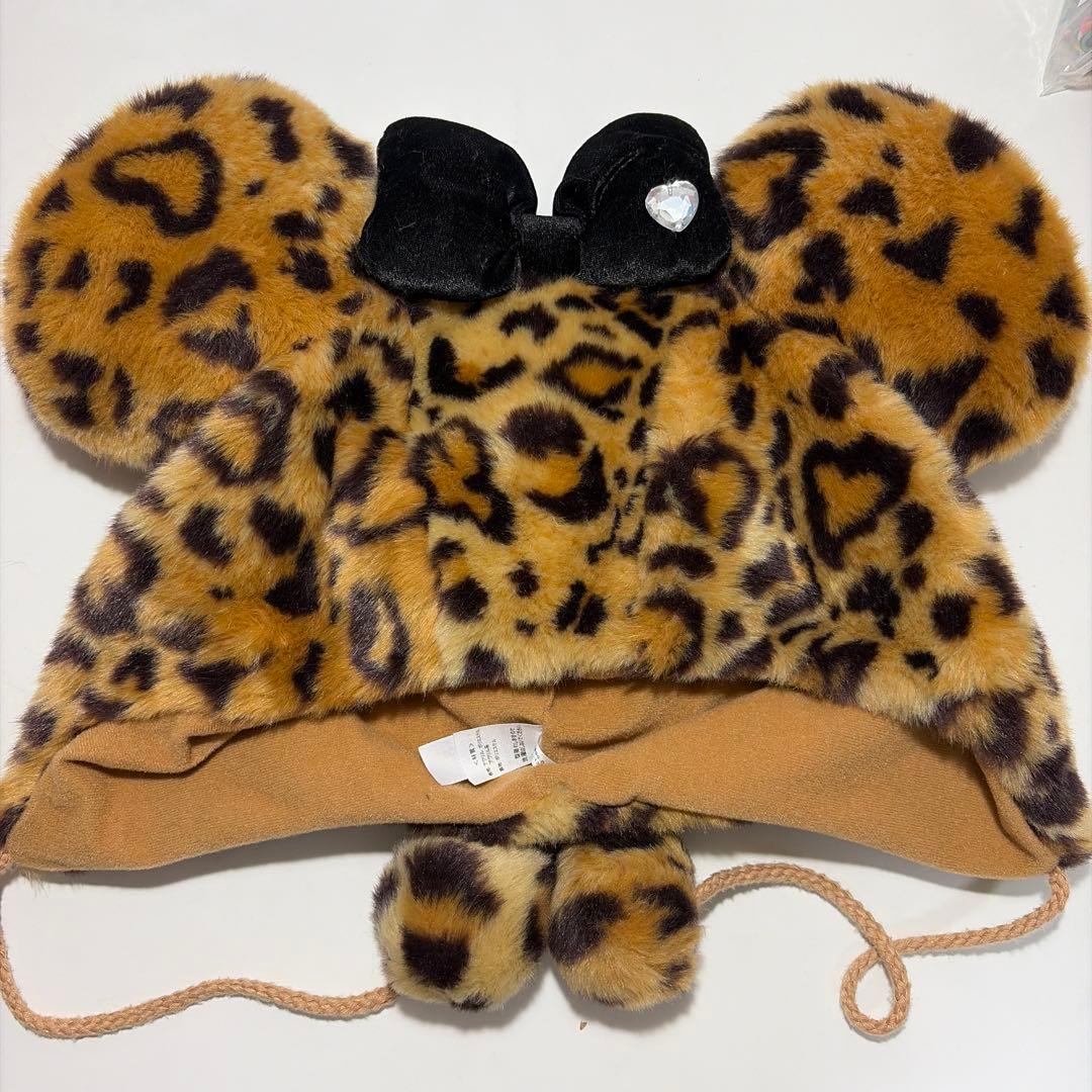 ディズニー　ミニーちゃん　ヒョウ柄　旧型ファンキャップ