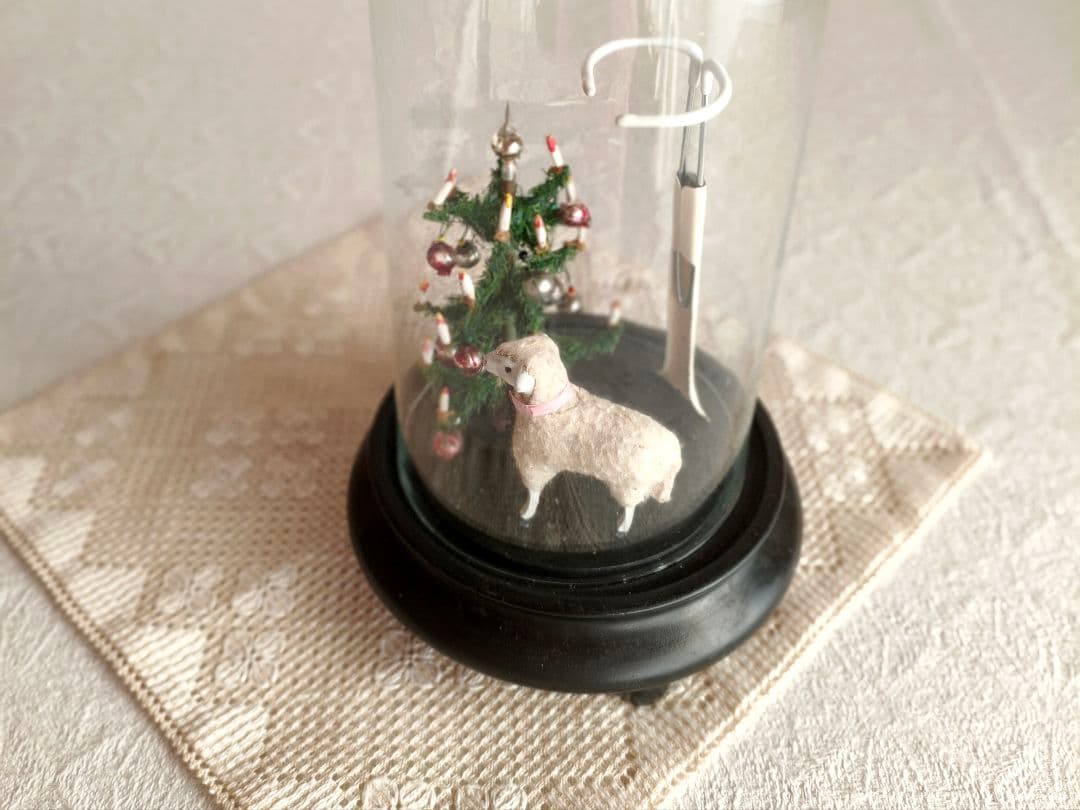 * vintage ✵ ガラスドーム オールドツリーと羊さん