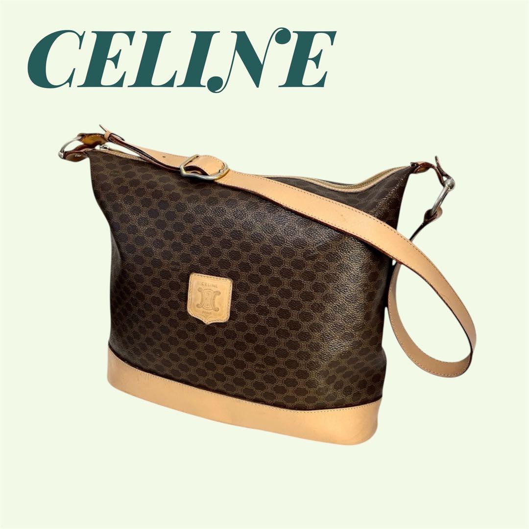 【人気】CELINE セリーヌ マカダム柄 ヴィンテージ ショルダーバッグ