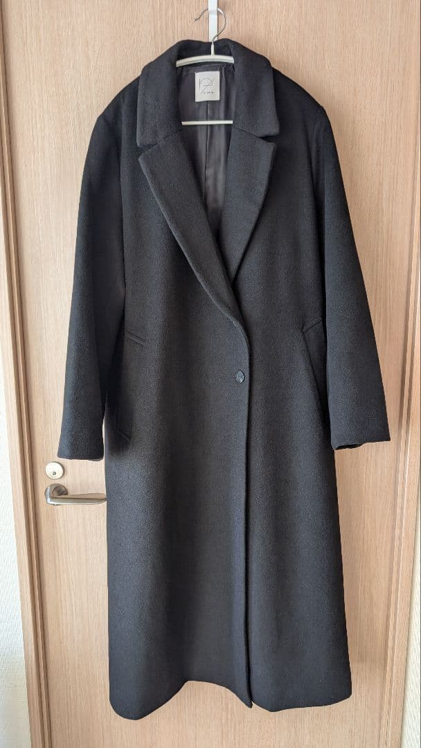 crewre アジャスタブルウールロングコート ink black サイズ3