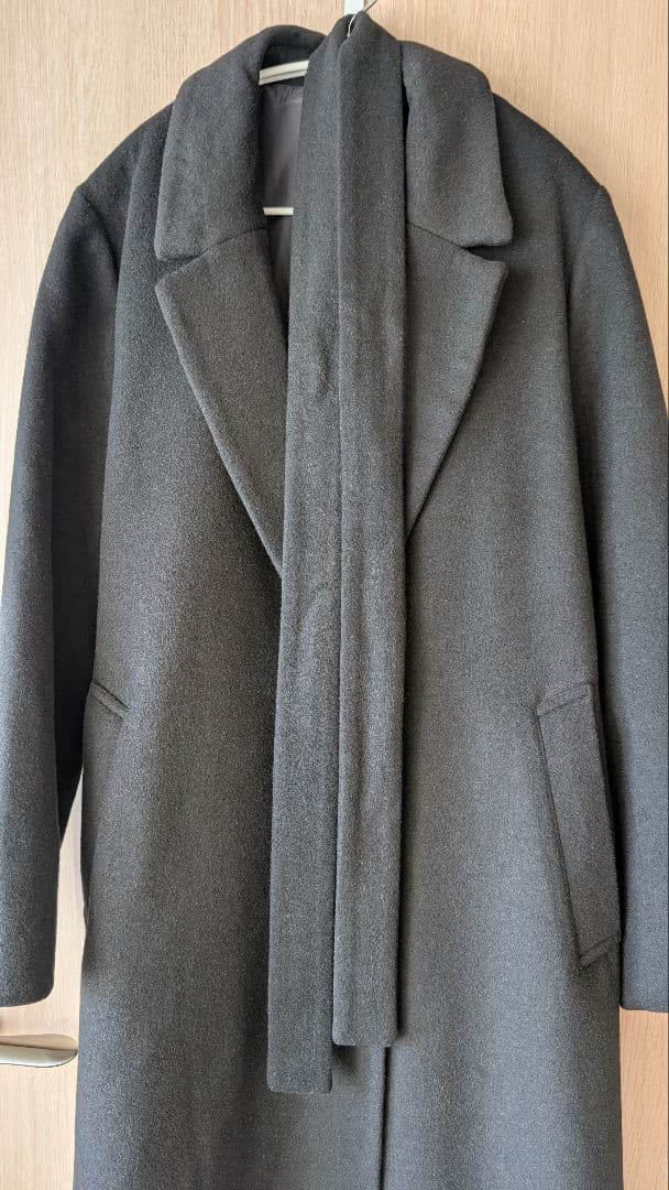 crewre アジャスタブルウールロングコート ink black サイズ3