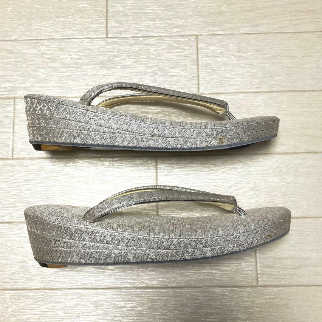 《未使用》草履バッグセット　シルバー