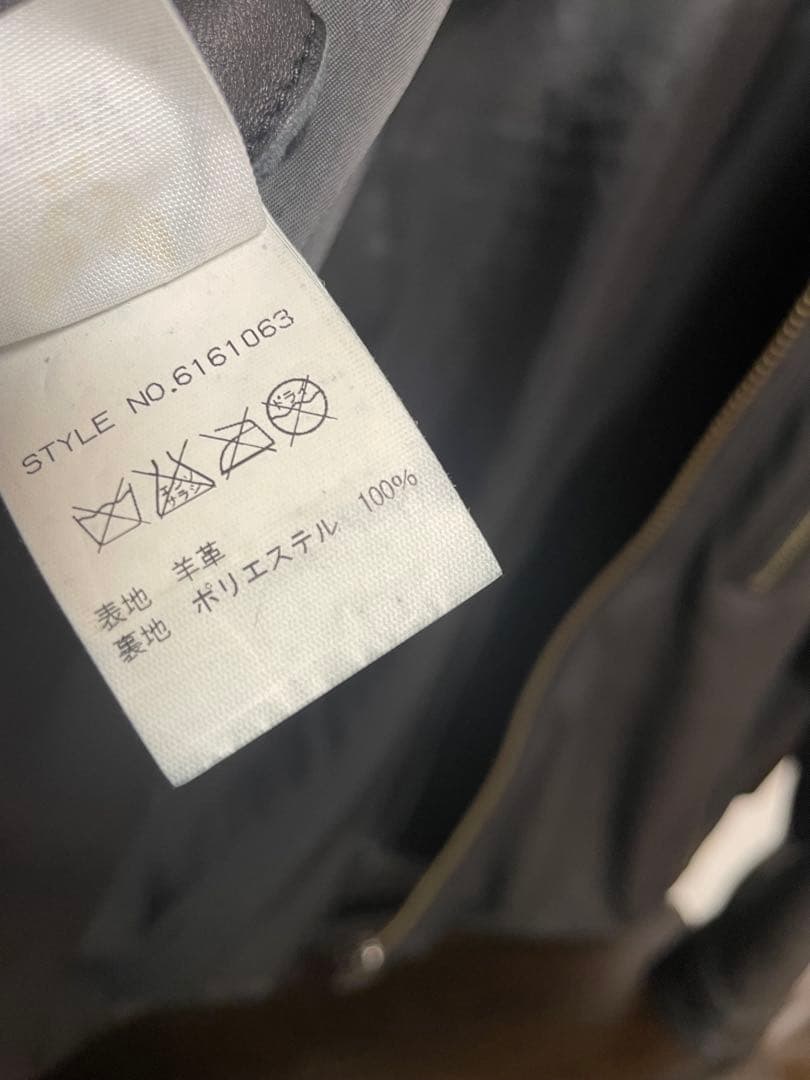 AVIREX ブラック シングルライダースジャケット L 6161063 羊革