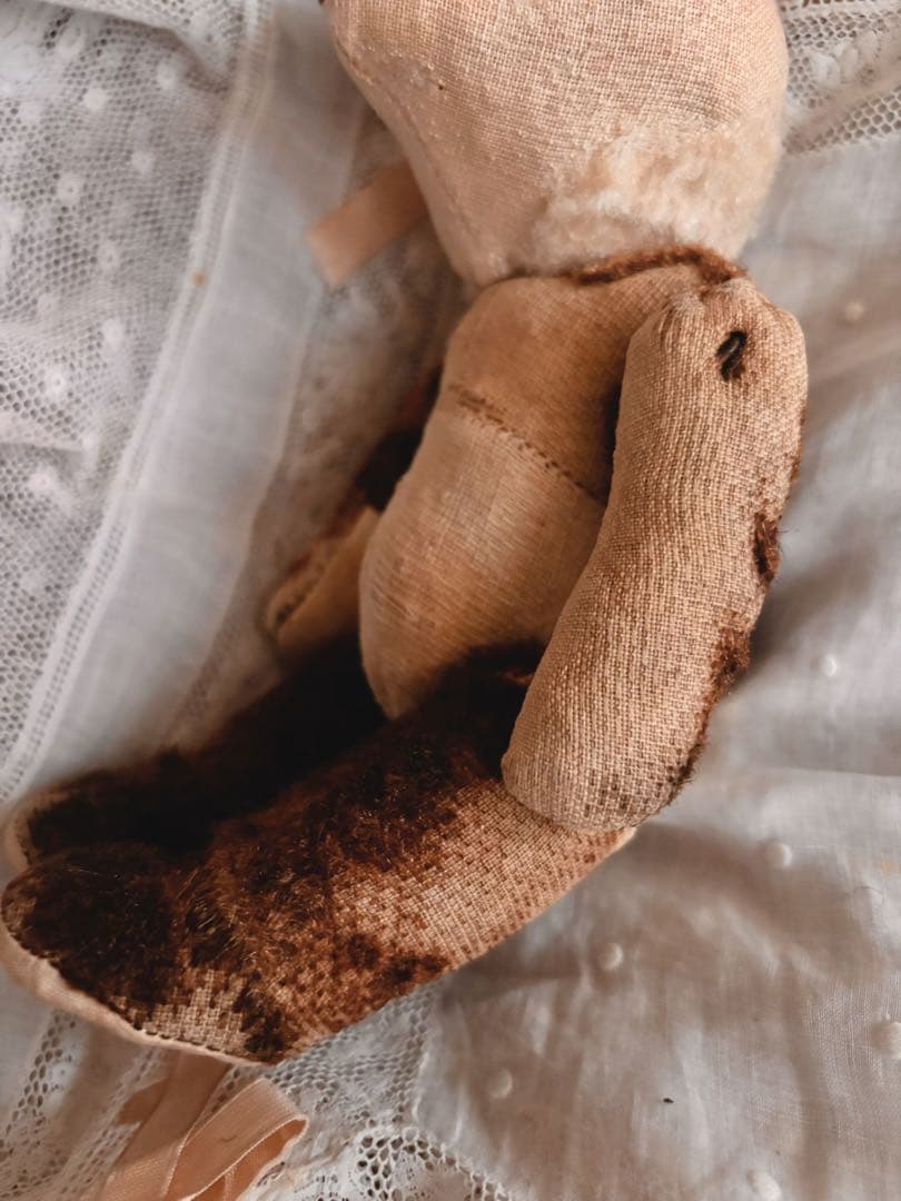 パンダベア　可愛いボロベアくん　ヘアロス　アンティークベア　ヴィンテージベア