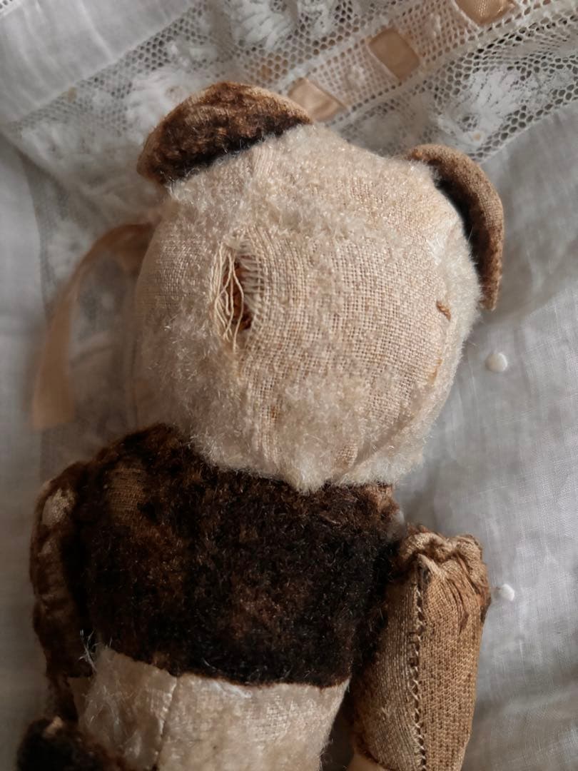 パンダベア　可愛いボロベアくん　ヘアロス　アンティークベア　ヴィンテージベア