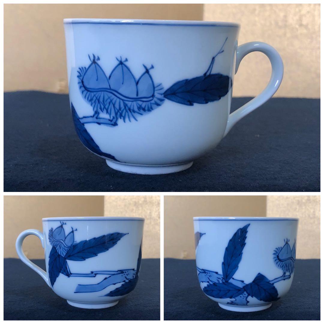 ❗️割引《R》有田焼 染付 栗絵 碗皿5客組 源右衛門作 共箱　250901G5