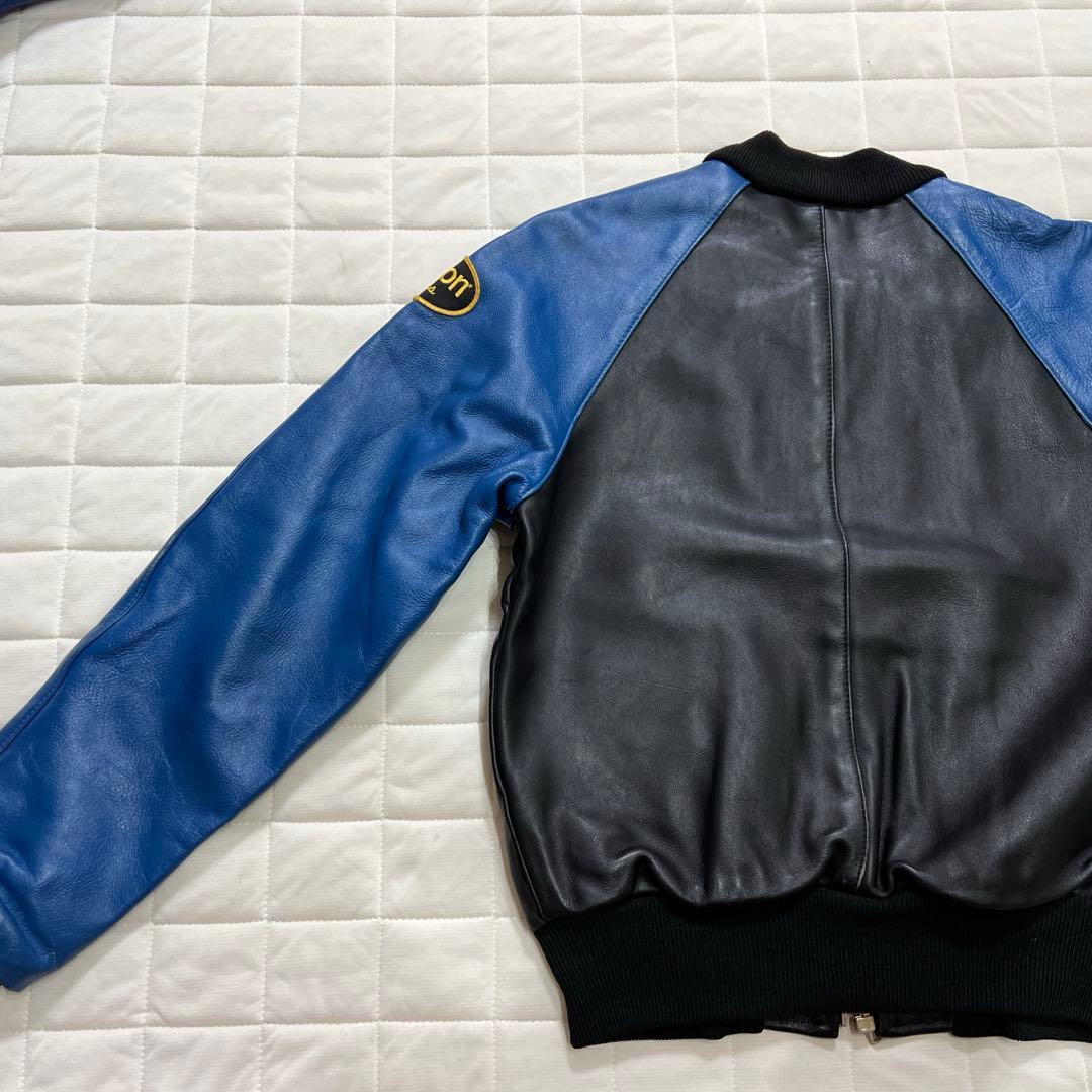 VANSON レザージャケット TJV バンソン青　黒 サイズ36 Sサイズ相当