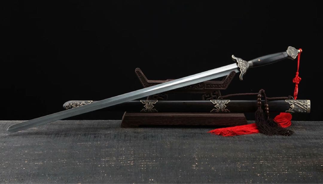 メイランシク 漢剣 美術刀 西洋剣 古兵器 鑑賞用 武具 黒檀 舞踊刀
