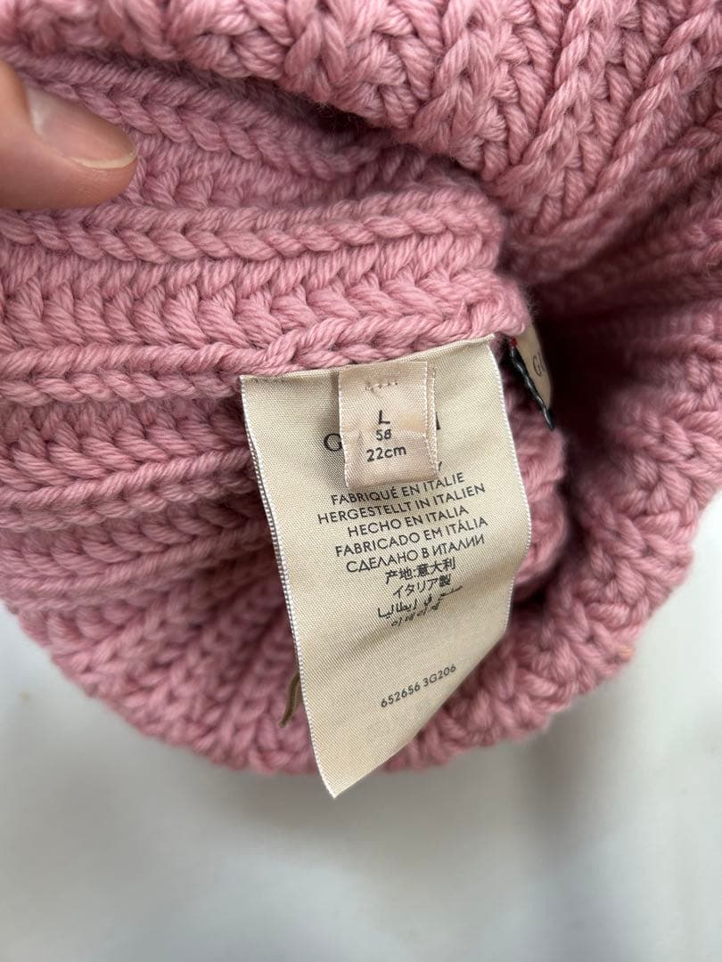 グッチ GUCCI ラベル付きニット帽ビーニー