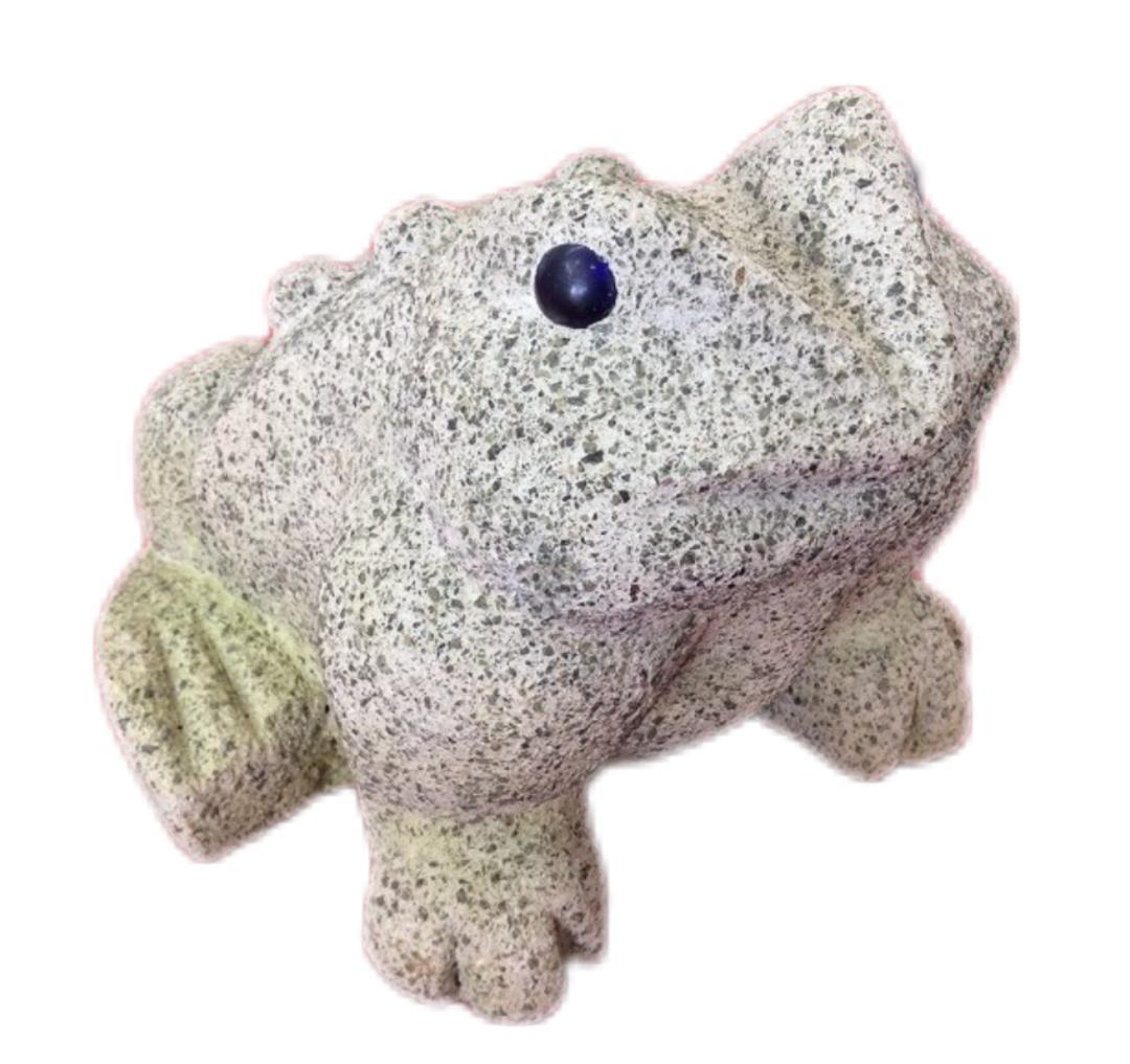 イボ蛙の石像風の置物 コンクリート製 かえる 庭石 庭園 飾り ガーデニング